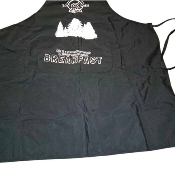 Fox Way Diner Apron Raven Cycle Series Black White Graphic By Owlcrate NIB - Picture 2 of 6